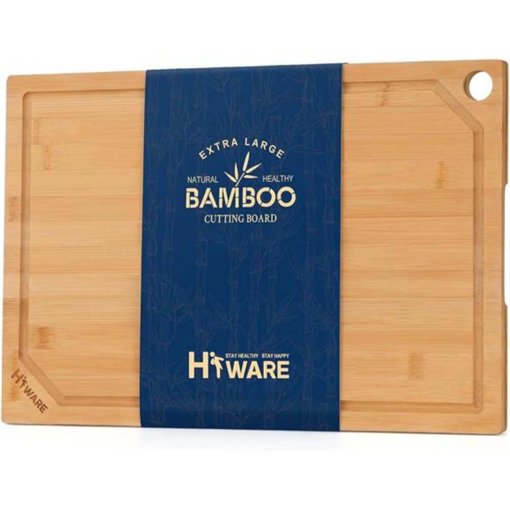 Extra Large Bamboo Cutting Board for Kitchen, Heavy Duty Wood Cutting